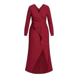 City Chic One Dream Maxi Dress in Deep Red Size 18 NWT